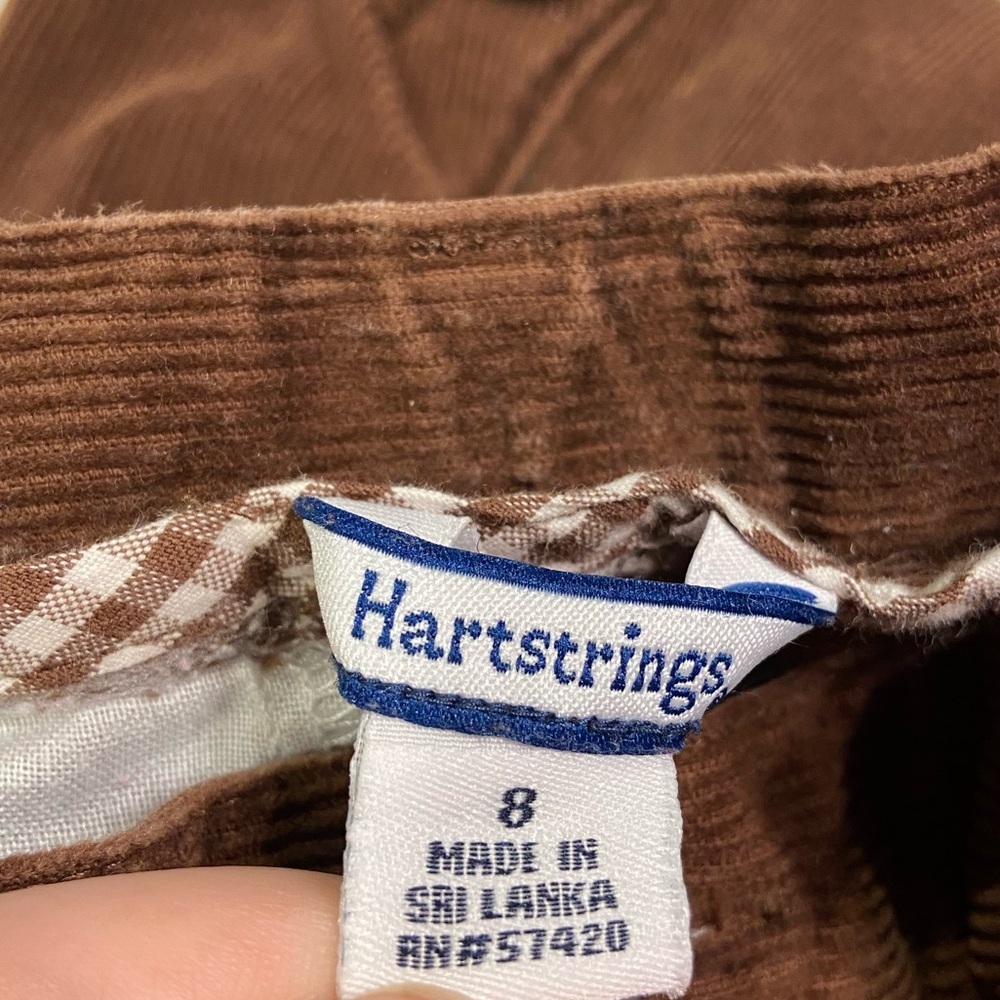 Heartstrings Brown Corduroy Embroidered Outdoor Bear Fish Pants 8 - Picture 9 of 11